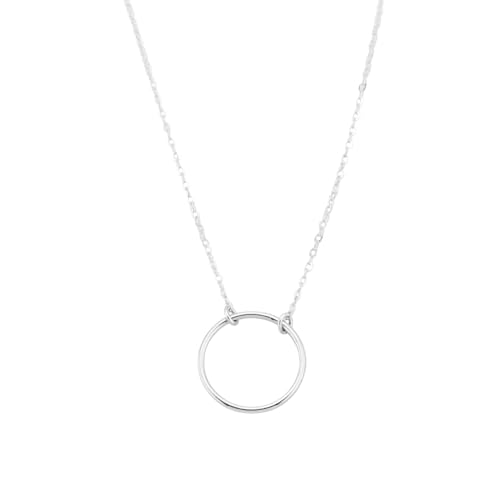 HotMixCold Delicate Karma Circle Ring Pendant Necklace, Gold or Silver