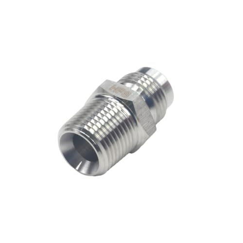 Image of HFS(R) 4PCS, 3 /8 inch NPT Male to 3 /8 inch SAE Male Flare Tubing Adapter Hose Connector Pipe Fittings 304 Stainless Steel