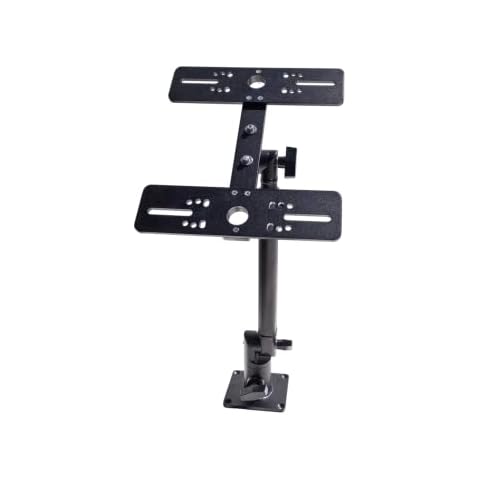 Double Face Marine Electronic Mount, Fish Finder Bracket, Anodized Aluminum 350 Degree Swivel Monitor Mount with Adjustable Height, Easy Install, Mounting Plate Fits Most Monitors Cover