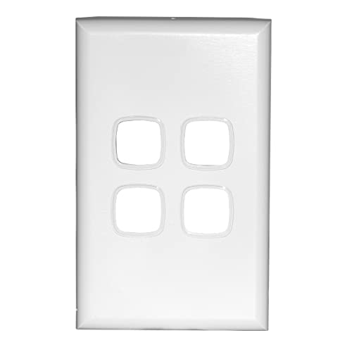 HPM Excel 4 Gang Light Switch Cover Plate, White