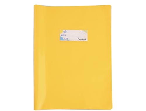 Copertina Quadernone A4 in PVC con Alette ed Etichetta Segna Nome, Giallo