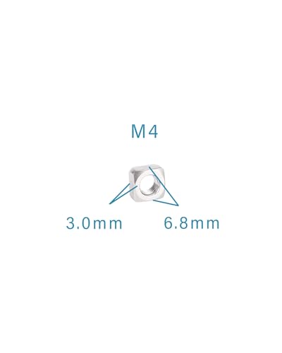 Image of M4-0.7 Square Nuts - IMScrews 304 Stainless Steel Square Nuts - Durable Fasteners for Home Repairs and Professional Engineering Pack of 100