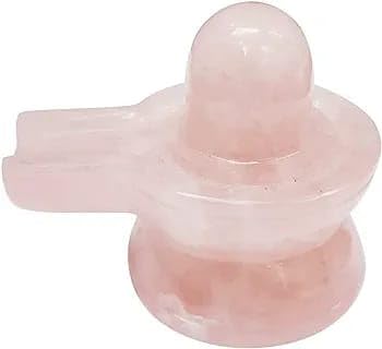DS Star Rose Quartz Shivling for Pooja Natural Rose Quartz Crystal Shivling Idol for Car Dashboard Stone Shiv ling Weight 71-80 gm Approx (Pink) | Pack of 3