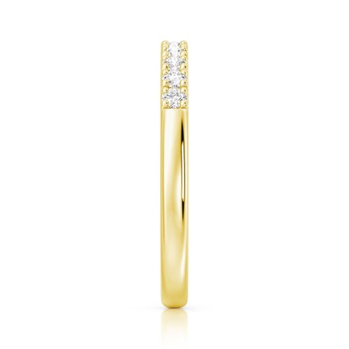 MSBLUE® 2mm Round Cut Moissanite Wedding Band Ring for Women, Yellow Stackable Prmoise Ring, Size 6 by MSBLUE - Image 6