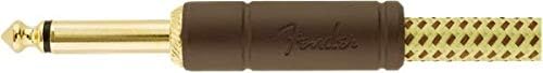 Fender 990820091 Deluxe Series Instrument Cable - 10 ft  STR/ANG  Tweed