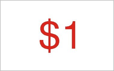 $1 Red on White Plastic 16x10mm 240 Labels Price Promotional Display Stand Point of Sale Stickers Self-adhesive Labels