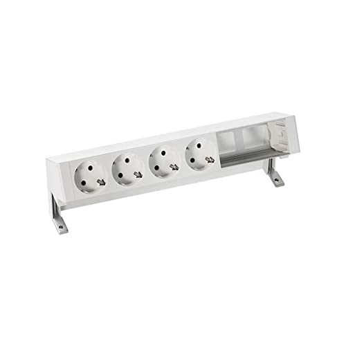 Bloc multiprise encastrable Simon 400 blanc pour un espace de travail epure et ordonne