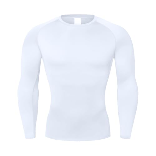 NuCamper Camiseta de Compresión de Manga Larga para Hombre, Base Layer para Correr Transpirable Secado Rápido Camiseta de Manga Larga para Running Gym Ciclismo Camisa
