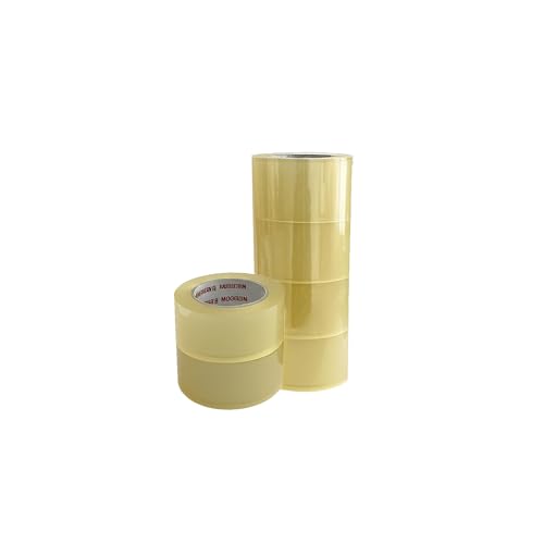 Homewise Lot de 6 rouleaux de ruban adhésif transparent 48 mm x 150 m pour boîtes de déménagement, expédition, stockage et scellage de colis – Ruban adhésif transparent pour joints sécurisés à long