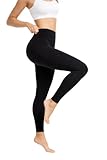 COMFY FOREVER Leggings for Women W/5' High Waist Tummy Control Ankle Length & Capri Pants (Black, Plus Size XXL)