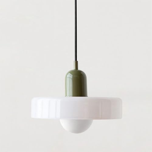 JNPGVTCD Lámpara Colgante de Mediados de Siglo, Techo Colorido con Pantalla de Vidrio, Estilo Vintage, Hierro y Accesorios para Dormitorio, Sala de Estar, Cocina, Pasillo