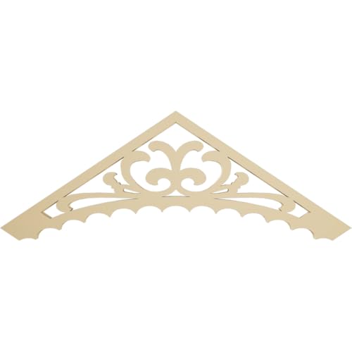 36"W x 12"H x 1 1/2"P (8/12) Pitch Genova Signature Urethane Gable Pediment, Primed Tan