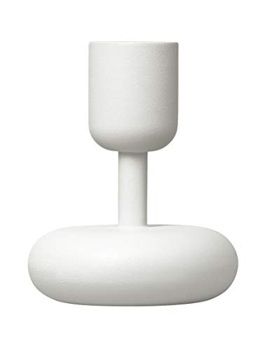 Iittala Nappula Candelabro, Candelero, Soporte, Candelero, Velas, Acero Recubierto con Polvo, Blanco, 10.7 cm, 1009082 Cover