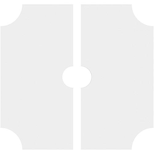 Image of Ekena Millwork CMP40LE2-06000 Locke Architectural Grade PVC Contemporary, Two Piece Urethane Ceiling Medallions 40 inchOD x 6 inchID x 24 inchC x 1 inchP