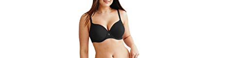 Hanes Women's Hanes Ultimate ComfortBlend T-Shirt Natural Lift Underwire Bra, Black Stripe Heather, 34C