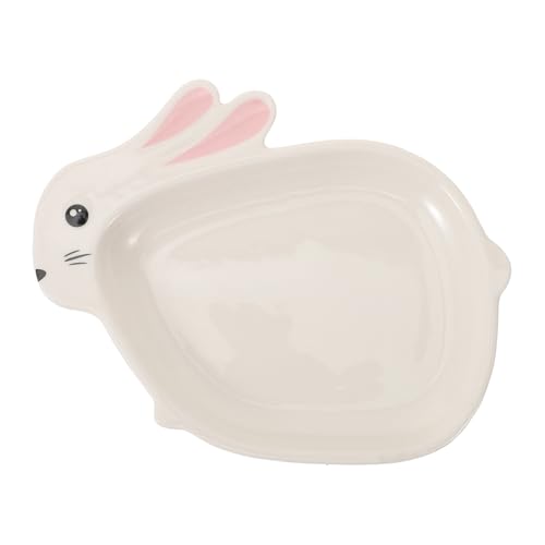 BRIGHTFUFU Cute Bunny Ceramic Dessert Plate Adorable Fruit Holder Food Display Tray for Weddings Parties Easter Celebrations Easy to Clean Design