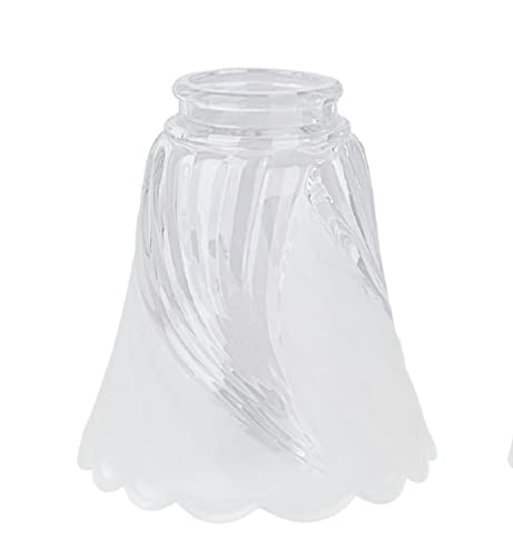 Image of Aspen Creative 23063-4A Transitional Clear & Sandblasted Ceiling Fan Glass Shade.2-1 /8 inchFitter.Size:4-3 /4 inchD x 4-7 /8 inchH.4Pcs /Pack
