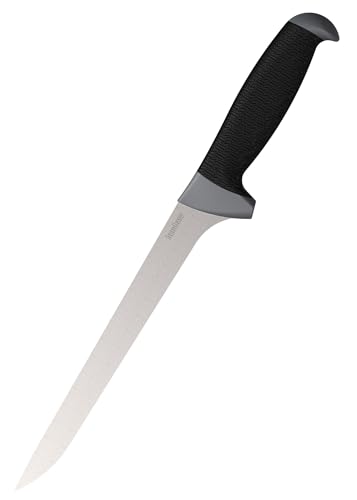 Kershaw 7.5" Narrow Fillet Knife, Black, 7.5 Inch Fixed Stainless Steel Blade, Trailing Point Blade Tip, Includes Blade Protector, Fishing Fillet Knife for Small Salt and Fresh Water Fish