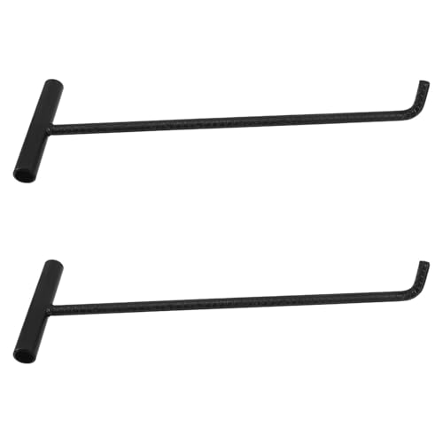 HOLIDYOYO 2pcs Stainless Steel Manhole Cover Hooks Heavy Duty t Shape Lifter Puller for Easy Lifting
