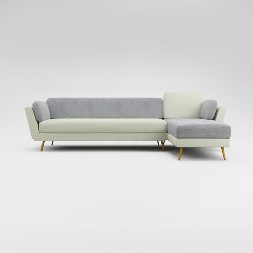Image of Nuvola Air Latex Fabric Sofa (Stone Grey & Cream, 5) | 100% Latex