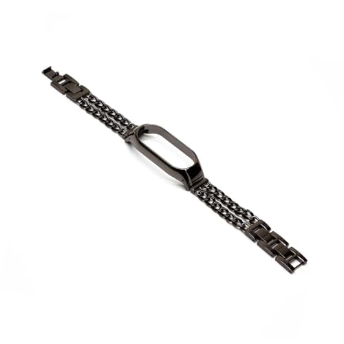 [LOKLNEYK] ���^���`�F�[���o���h�ɓK������Xiaomi�n���h�o���h4 5 6 7�������X�g�o���h(Black,Mi Band 3 4)