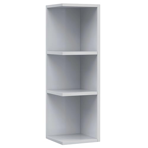 ARKITMOBEL Estantería rinconera de baño Aseo Color Blanco Brillo Estilo Moderno almcanaje Mueble 20x65x21 cm