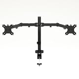 Dual Monitor Arm Desk Mount, Height Adjustable Full Motion Double Screen Stand with Cable Management & Desk Clamp, Fits VESA 75x75/100x100 Monitors 13-32 Inch, Holds Max 14kg Each Screen