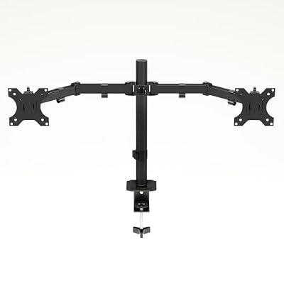 Dual Monitor Arm Desk Mount, Height Adjustable Full Motion Double Screen Stand with Cable Management & Desk Clamp, Fits VESA 75x75/100x100 Monitors 13-32 Inch, Holds Max 14kg Each Screen