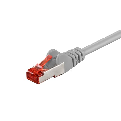 Goobay 92736 CAT 6 Kabel Lan Netzwerkkabel für Gigabit Ethernet S-FTP doppelt geschirmtes Patchkabel mit RJ45 Stecker, 3m, Grau