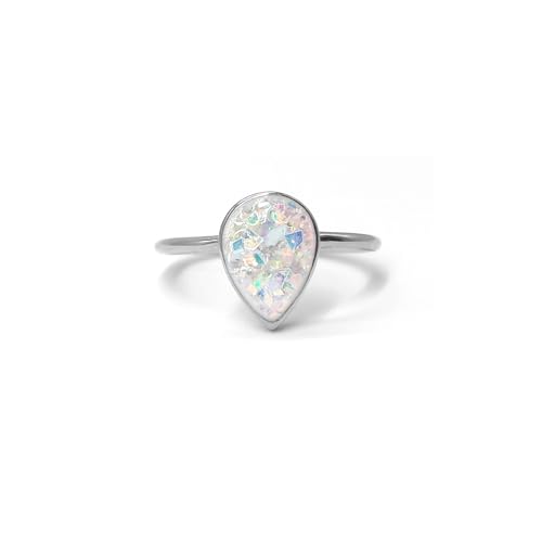 DIY Sterling Silver Classic Teardrop Ashes Ring KIT, Ashes Jewellry KIT, Ashes Keepsake, Memorial Gifts for Loss of Pet/Loved One, Memorial Ring, Cremation Jewelry for Ashes