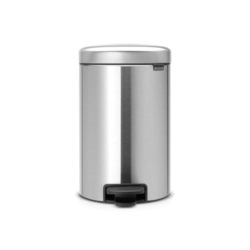 Brabantia Pedal Bin newIcon with Plastic Inner Bucket, 12 Litre - Matt Steel