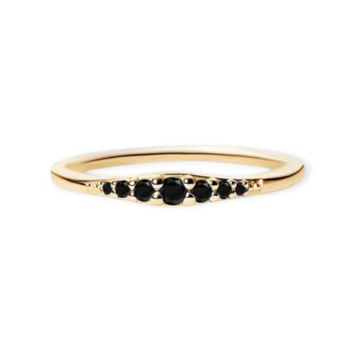 Black Onyx Eternity Ring, Sterling Silver, Yellow Gold, Minimalist, Unisex, Size 3-13
