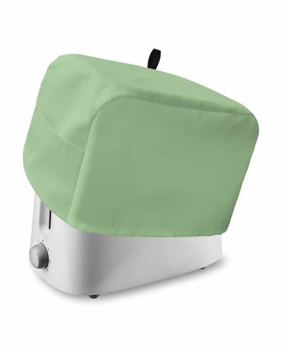 Solid Color Toaster Cover 2 Slice, Avocado Light Green Bread Maker Dust Cover with Pockets for Kitchen Small Appliance 11x6x8in