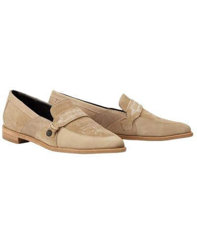 Latte Suede Martingale Loafer by Lane Boots