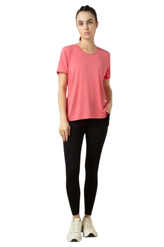 Image of Van Heusen Women's Polyester Relaxed Fit Pro Active Anti Bacterial Sports T Shirt - Relax Fit, Round Neck, Short Sleeve