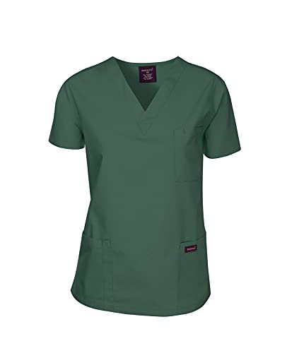 Dagacci Scrubs Medical Uniform Women and Men Scrubs Shirts Medical Scrubs Top 2X-Large Hunter Green