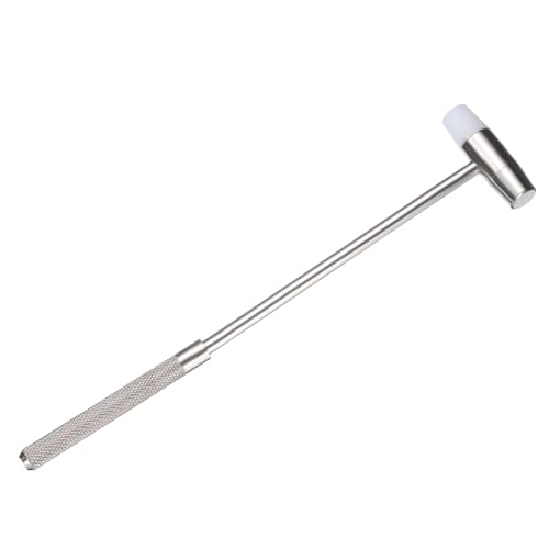 sourcing map Double Head Small Hammer 7.87 with Plastic and Metal Round Double Face Mini Mallet for Jewelry Watch Tuning Instruments DIY Handcraft