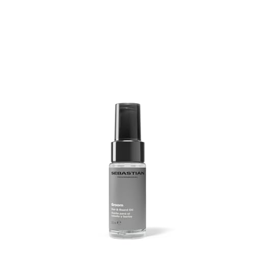 Sebastian Professional Olio per capelli e barba Groom per uomo | Con profumo energizzante | Da usare bagnato o asciutto | 30 ml