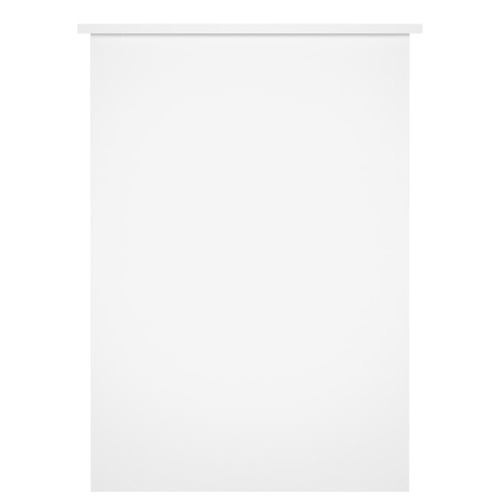 Scrivania bianca in legno, 100 x 55 x 75 cm, moderna scrivania per computer con 2 scomparti, ideale per casa, ufficio, postazione di lavoro per studenti, stabile e facile da pulire