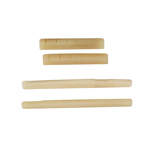LGEGE Lot de 2 sillets et sillet de chevalet en os pour guitare acoustique, 72 mm, 43 mm, pour...