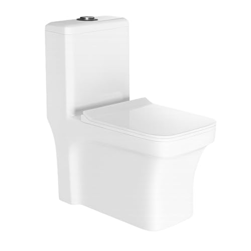 Image of KrissKross One‑Piece Western Commode, S‑Trap 9-12 inch, Dual‑Flush Washdown, Soft‑Close Quick‑Release Seat, High‑Gloss Ceramic, Floor‑Mounted WC for Indian Bathrooms