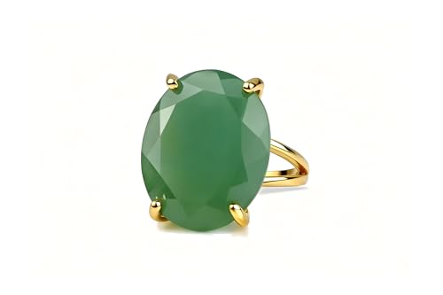 Bague aventurine verte en or, un cadeau d'anniversaire romantique pour elle