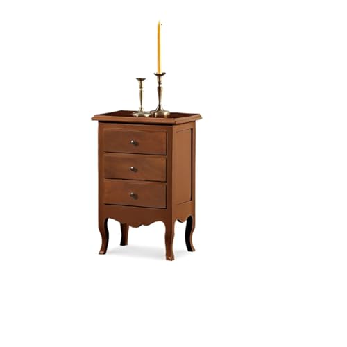 Mar.c.a. Design - Comodino Vintage 3 Cassetti con Piedini a Cipolla 43x32x64 cm - Mobile Arte Povera in Legno Made in Italy