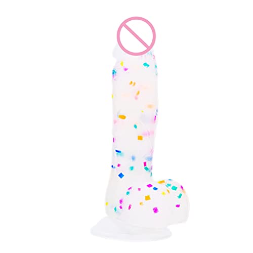 Gode réaliste silicone transparent ventouse forte pour couple femmes 25cm