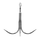 UKCOCO Gancho de Anclaje de Acero Inoxidable de 4 Garras Pequeño, Gancho de Agarre Náutico para Pesca y Senderismo al Aire Libre, Ancla Multifunción Resistente Corrosión para Yates