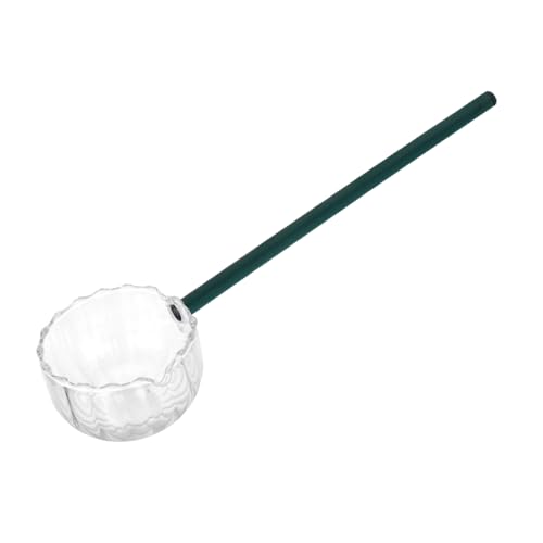 IWOWHERO Cucchiaio da Dessert in Vetro Resistente lungo Uso con Manico lungo Verde per Gelato Caffè Yogurt e Dolci Cucchiaio Multifunzione Versatile per Cucina e Feste