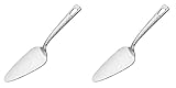 GAFFEL Stainless Steel 2 Pcs Cake Server Hammered Handle(Frost)/ Pizza Server/Pastry or Pie Server/Cake Spatula(Frost 9'), Silver-Pack of 2