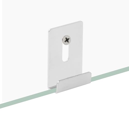 Image of Metal Mirror Clip,ULIFESTAR SUS304 Wide Channel Mirror Hanger Clip,Large Mirror Retainer Clip,Heavy Frameless Mirror J-Channel Mount Wall Clips with Screw 35*25mm /1.38*0.98 inch Silver 16PCS