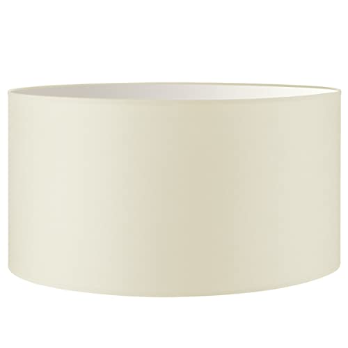 Lampenschirm rund | Bling | Stofflampenschirm | Textilschirm | Baumwolleschirm | Für E27 Fassung | Durchmesser 50cm Höhe 25cm | Warm Weiß | Für alle Innenraumen IP20 | Ohne Leuchtmittel Cover
