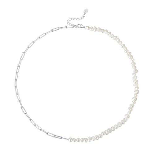 Collier argent femme 925 mignon ras de cou perles